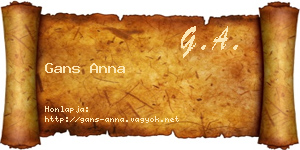 Gans Anna névjegykártya